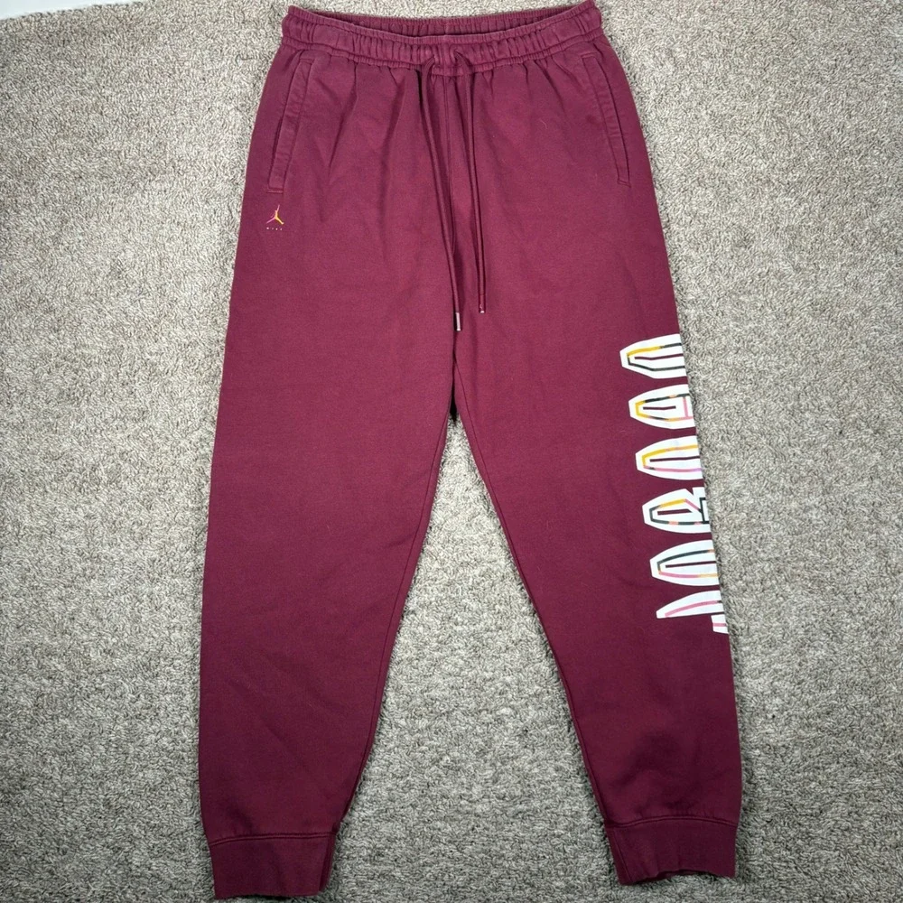 NIKE‎ JORDAN FLIGHT MVP FLEECE PANTS RED MEN'S SIZE LARGE DV1603 680